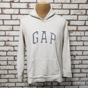Gap Ivory & Navy Logo Hooded Sweatshirt, XL